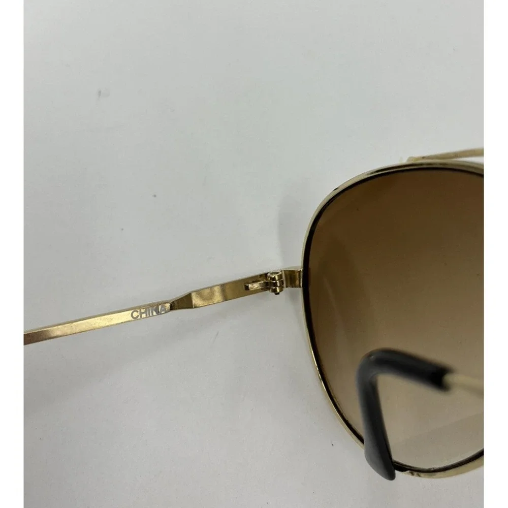 Vintage Opti-Rays Gold Tortoiseshell Aviator Sunglasses Brown Lenses